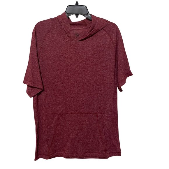 NWT Red Camel Maroon Short Sleeve Hooded Mens T-Shirt X-Large Made In USA #F-7-1 - Picture 1 of 6